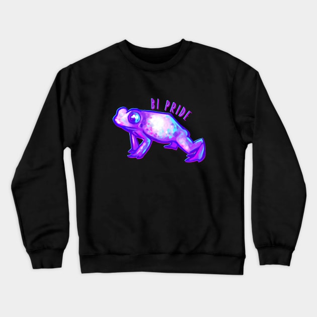 Bi Pride Frog Crewneck Sweatshirt by hollowedskin